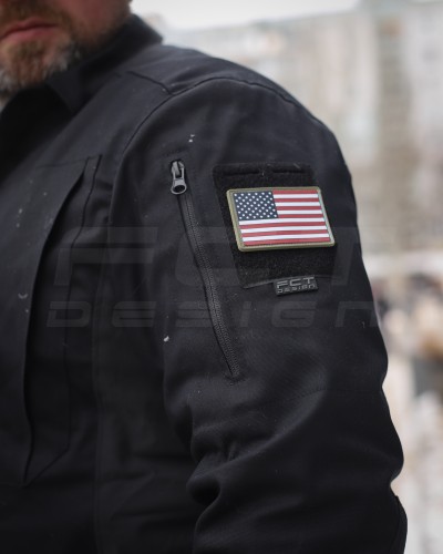 Тактична мілітарі Сорочка Сталкер FCT канвас стрейч на флісі чорний 40-42/3 40-42/3
