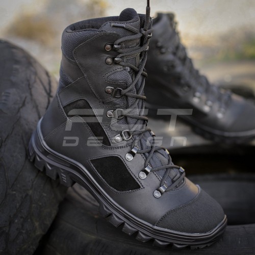 Берці тактичні зимові Stalker шкіра Crazy Horse натуральна вовна чорні 39 39