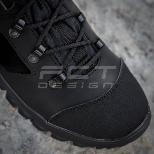 Берці тактичні зимові Stalker шкіра Crazy Horse натуральна вовна чорні 39 39