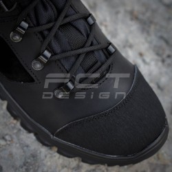 Берці тактичні зимові Stalker шкіра Crazy Horse натуральна вовна чорні