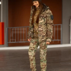 Куртка жіноча тактична зимова Хантер Софтшелл фліс мультикам