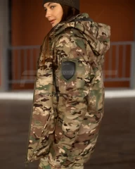 Куртка жіноча тактична зимова Хантер Софтшелл фліс мультикам