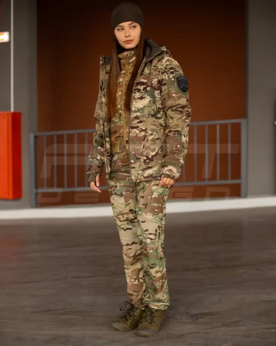 Куртка жіноча тактична зимова Хантер Софтшелл фліс мультикам 40-42/3 40-42/3