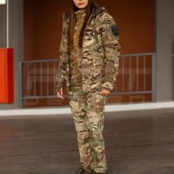 Куртка жіноча тактична зимова Хантер Софтшелл фліс мультикам