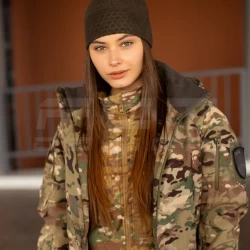 Куртка жіноча тактична зимова Хантер Софтшелл фліс мультикам