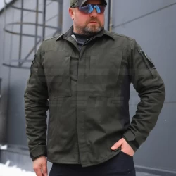 Тактична мілітарі Сорочка Сталкер FCT канвас стрейч на флісі хакі