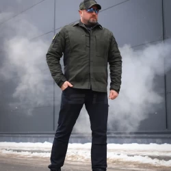 Тактична мілітарі Сорочка Сталкер FCT канвас стрейч на флісі хакі