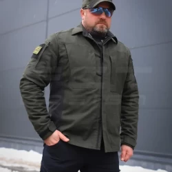 Тактическая милитари Рубашка Сталкер FCT конвас стрейч на флисе хаки