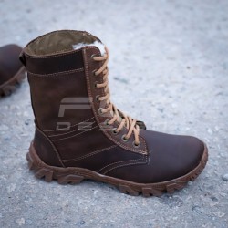 Берці тактичні зимові Енерджі шкіра натуральна вовна коричневі