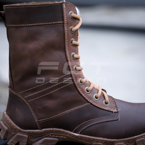 Берці тактичні зимові Енерджі шкіра натуральна вовна коричневі 40 40
