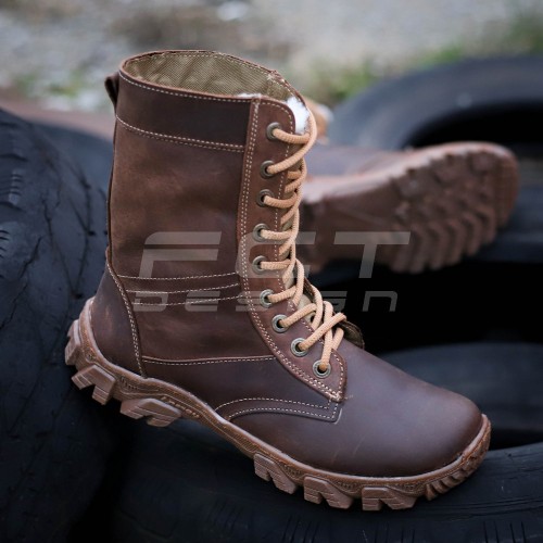 Берці тактичні зимові Енерджі шкіра натуральна вовна коричневі 40 40