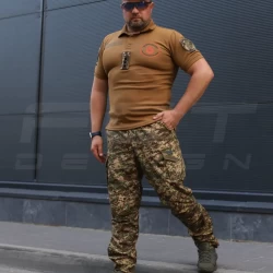 Футболка поло НГУ CoolPass с липучками койот 14 бригада НГУ Красная Калина