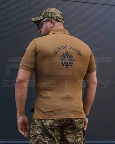 Футболка поло НГУ CoolPass з липучками койот 14 бригада НГУ Червона Калина 42 42