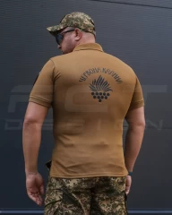 Футболка поло НГУ CoolPass з липучками койот 14 бригада НГУ Червона Калина