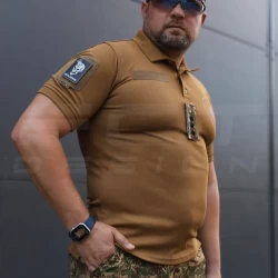 Футболка поло НГУ CoolPass с липучками койот 14 бригада НГУ Красная Калина