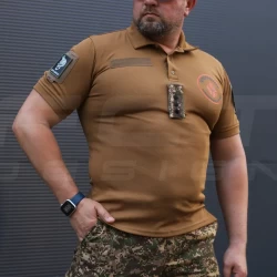 Футболка поло НГУ CoolPass с липучками койот 14 бригада НГУ Красная Калина