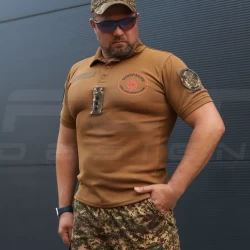 Футболка поло НГУ CoolPass с липучками койот 14 бригада НГУ Красная Калина