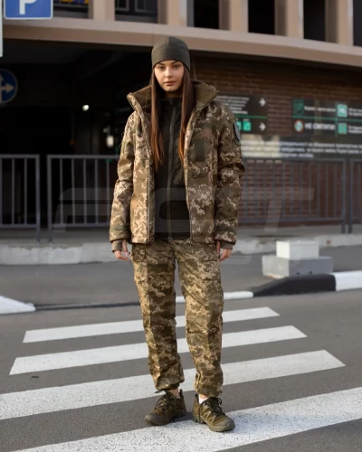 Куртка жіноча тактична зимова Хантер Софтшелл фліс піксель ЗСУ 40-42/3 40-42/3