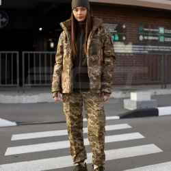 Куртка жіноча тактична зимова Хантер Софтшелл фліс піксель ЗСУ