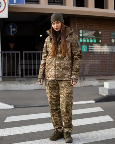 Куртка жіноча тактична зимова Хантер Софтшелл фліс піксель ЗСУ 40-42/3 40-42/3