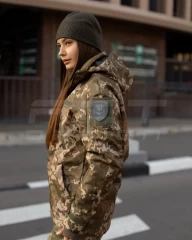 Куртка жіноча тактична зимова Хантер Софтшелл фліс піксель ЗСУ