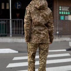 Куртка жіноча тактична зимова Хантер Софтшелл фліс піксель ЗСУ