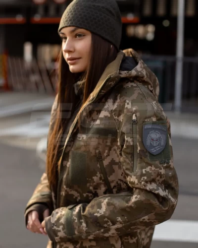 Куртка жіноча тактична зимова Хантер Софтшелл фліс піксель ЗСУ 40-42/3 40-42/3