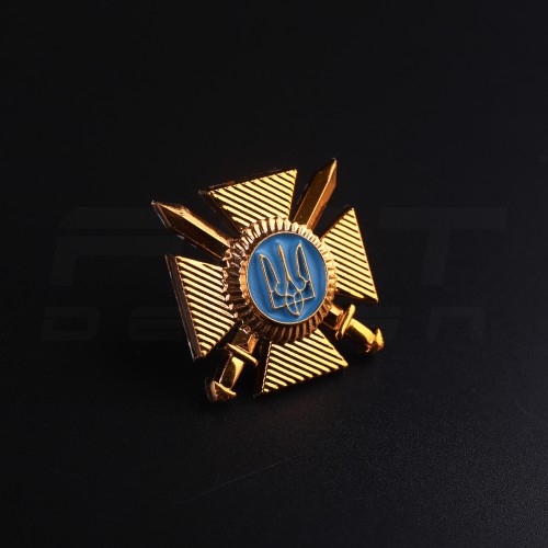 Беретний знак кокарда хрест ЗСУ нового зразка пластик   