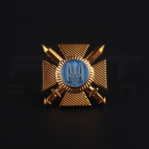 Беретный знак кокарда крест ВСУ нового образца пластик