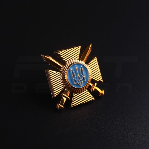 Беретный знак кокарда крест ВСУ нового образца пластик
