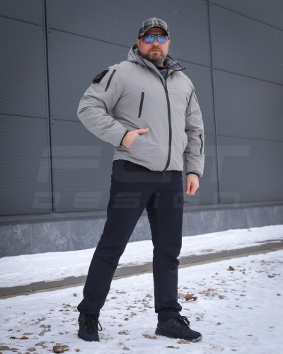 Куртка Хантер Balance 4W Stretch демісезон на флісі Сіра 40-42/3 40-42/3