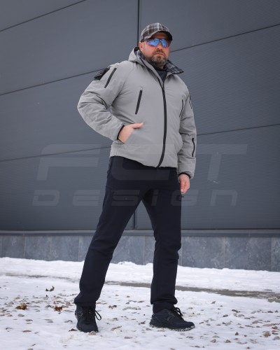 Куртка Хантер Balance 4W Stretch демісезон на флісі Сіра 40-42/3 40-42/3