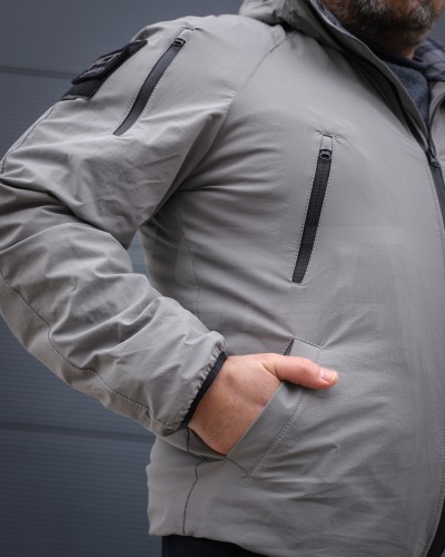 Куртка Хантер Balance 4W Stretch демісезон на флісі Сіра 40-42/3 40-42/3