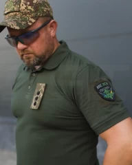 Футболка Поло ЗСУ преміум Лакоста бавовна хакі