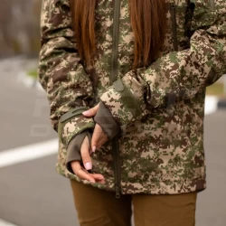 Куртка жіноча тактична зимова Хантер Софтшелл фліс хижак піксель G-0822