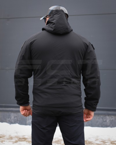 Куртка Хантер Balance 4W Stretch демісезон на флісі Чорна 40-42/3 40-42/3