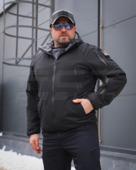 Куртка Хантер Balance 4W Stretch демисезон на флисе Черная