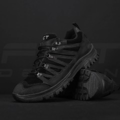 Кросівки тактичні зимові Вікінг шкіра Crazy Horse натуральне хутро чорні