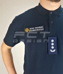 Футболка Поло для ДСНС темно-синя з липучками