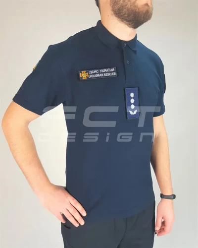 Футболка Поло для ДСНС темно-синя з липучками 42 42