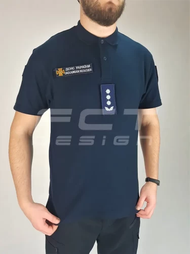 Футболка Поло для ДСНС темно-синя з липучками 42 42