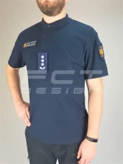 Футболка Поло для ДСНС темно-синя з липучками