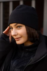 Шапка жіноча флісова Чорна