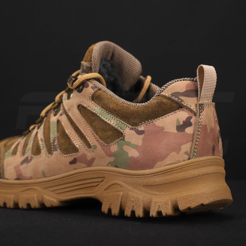 Кроссовки тактические зимние Викинг кожа Crazy Horse мех мультикам 38