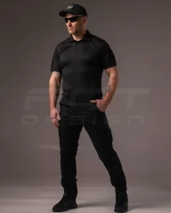 Футболка поло для Поліції вологовідвідна CoolPass чорна