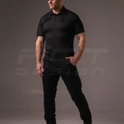 Футболка поло для полиции влагоотводная CoolPass черная