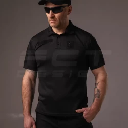 Футболка поло для полиции влагоотводная CoolPass черная