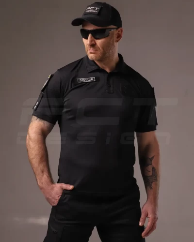 Футболка поло для Поліції вологовідвідна CoolPass чорна 42 42