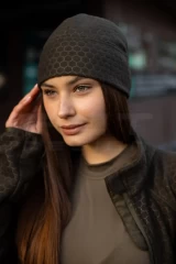 Шапка жіноча флісова соти Гексагон Хакі