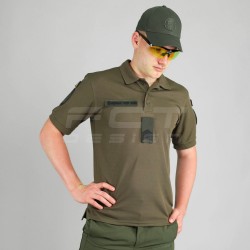 Футболка Поло НГУ влагоотводящая CoolPass с нанесением олива